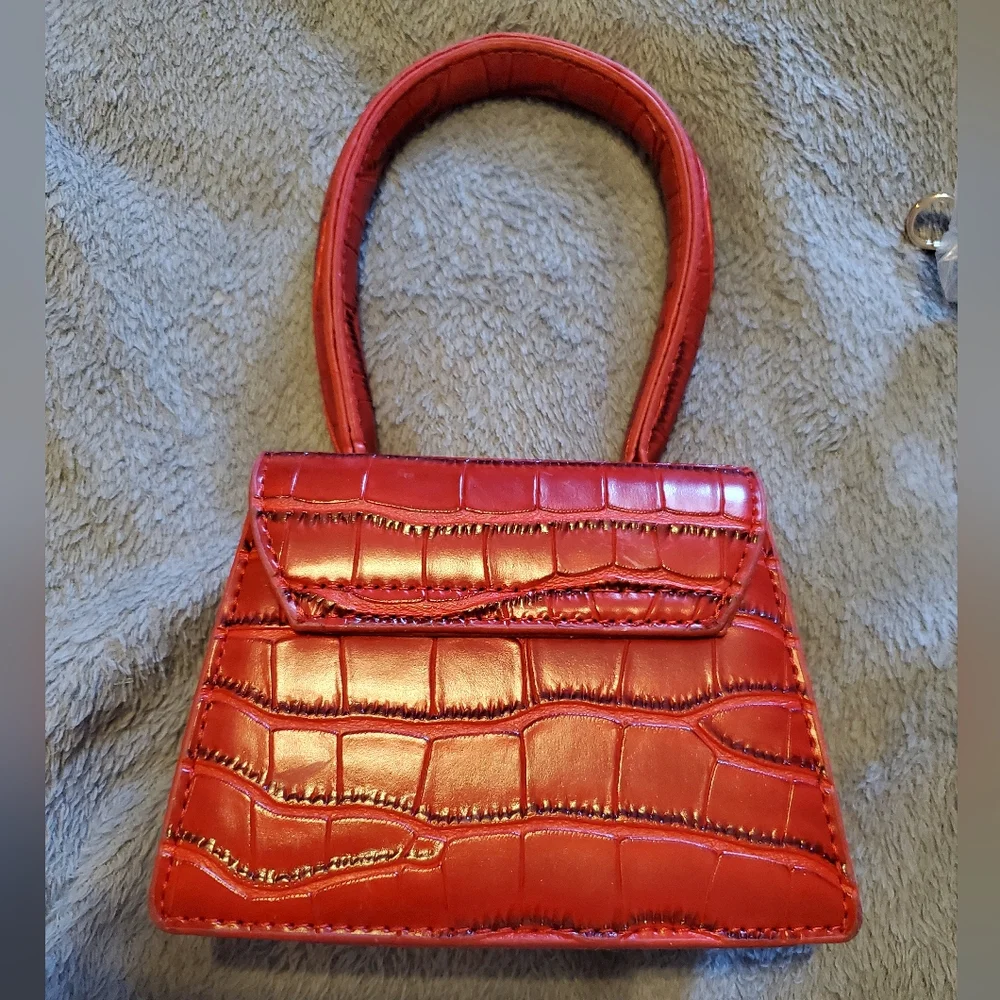 Jacquemus Le Chiquito Croc-Embossed Leather Crossbody Bag